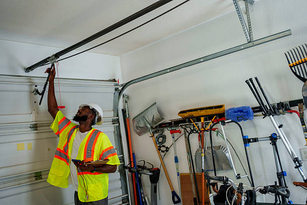 Professional Garage Door Spring Repair technician working in Huntington Beach, CA